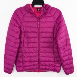 Macpac Uber Light Hooded Down Jacket Women's 12 Pink Down Puffer Outdoor Coat